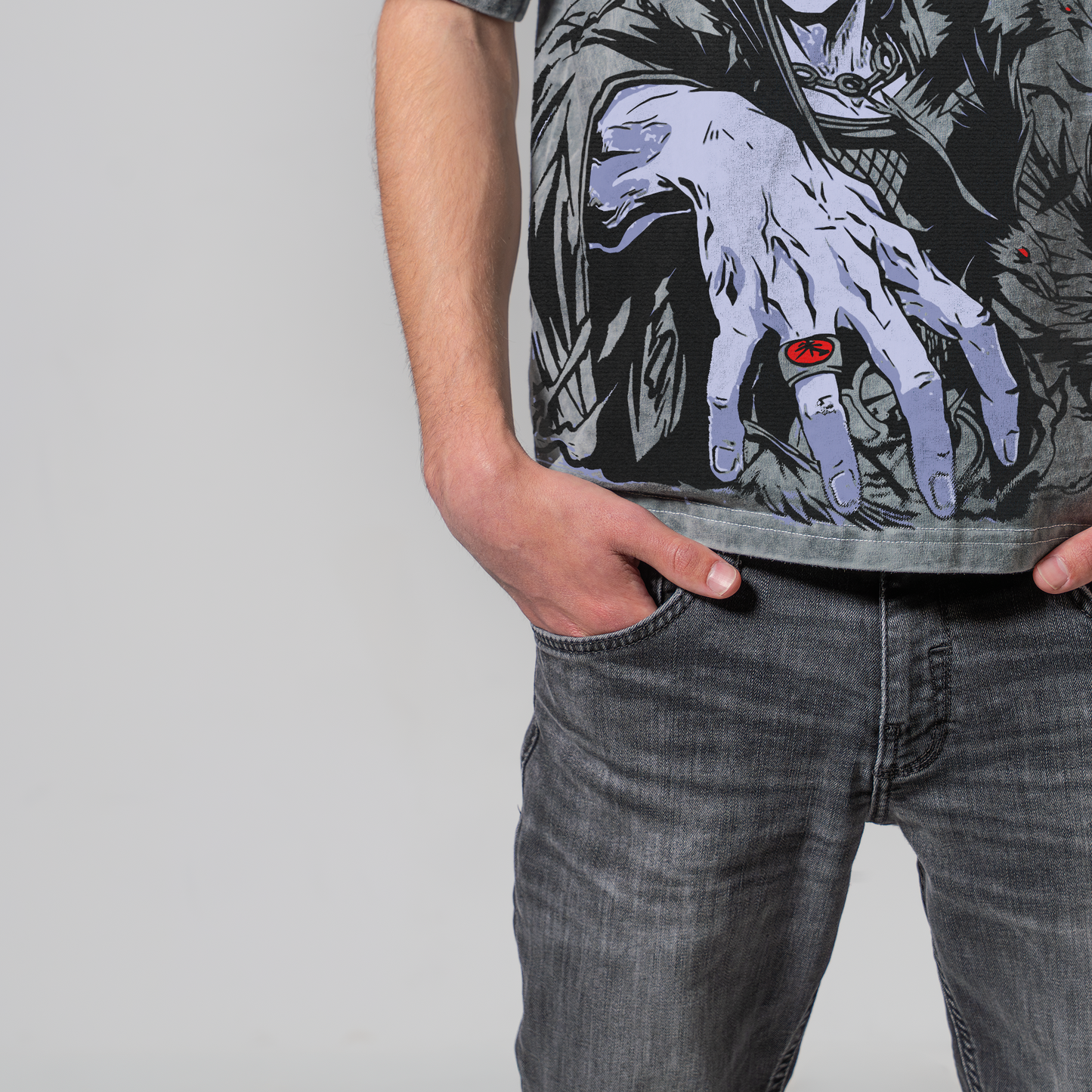 ITACHI GRAY OVERSIZE T-SHIRT - NARUTO