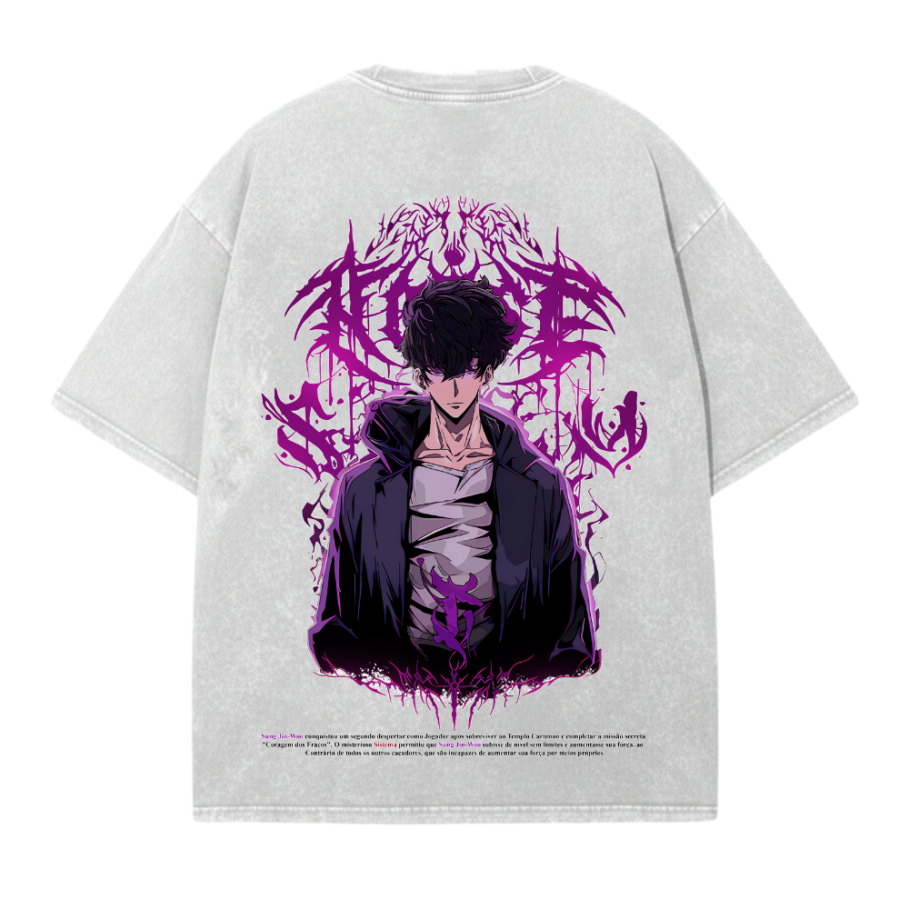 JINWOO GRAY OVERSIZE T-SHIRT - SOLO LEVELING