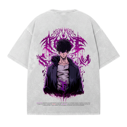 JINWOO GRAY OVERSIZE T-SHIRT - SOLO LEVELING