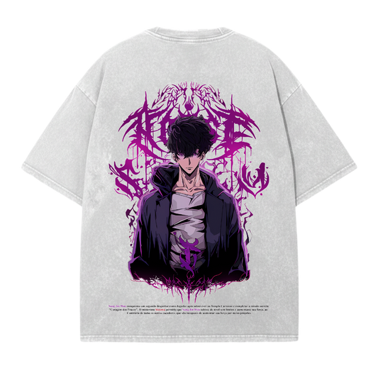 JINWOO GRAY OVERSIZE T-SHIRT - SOLO LEVELING