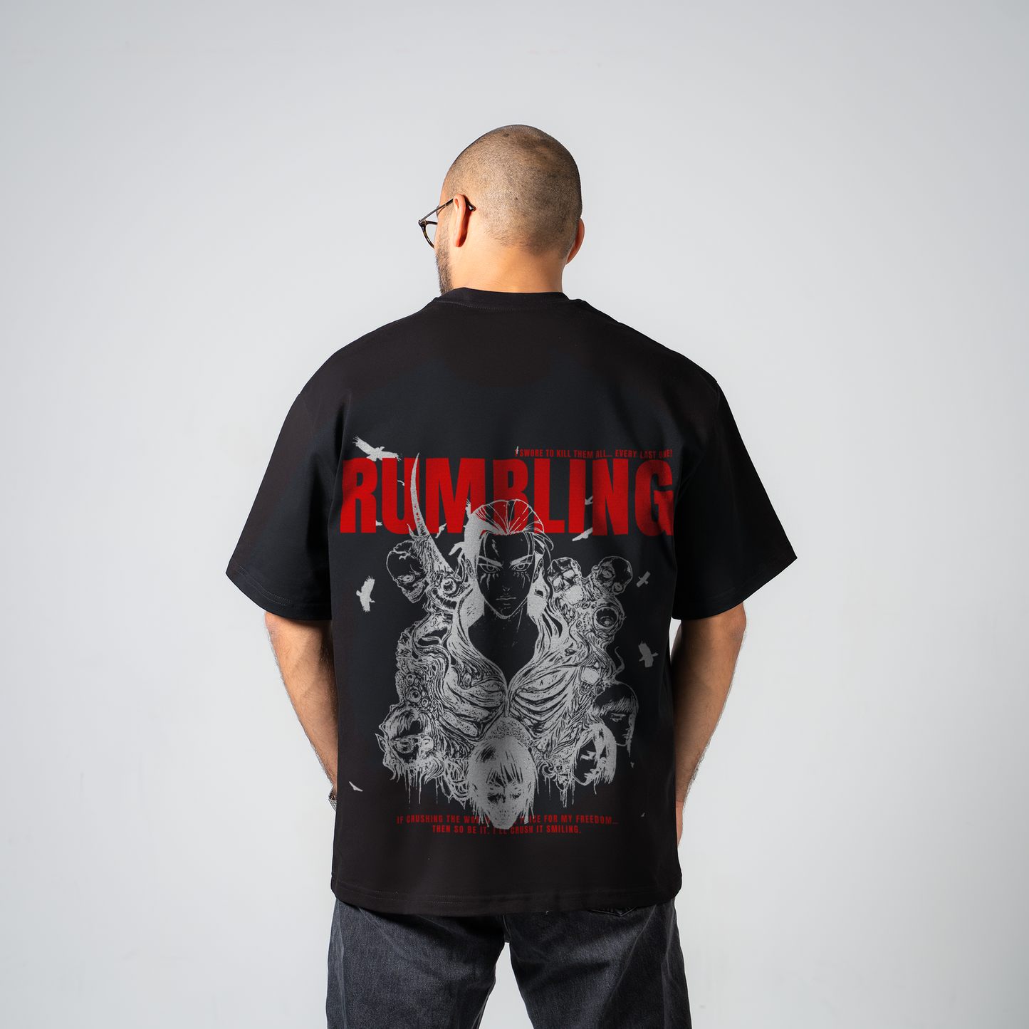 EREN BLACK TRICOU OVERSIZE - ATTACK ON TITAN