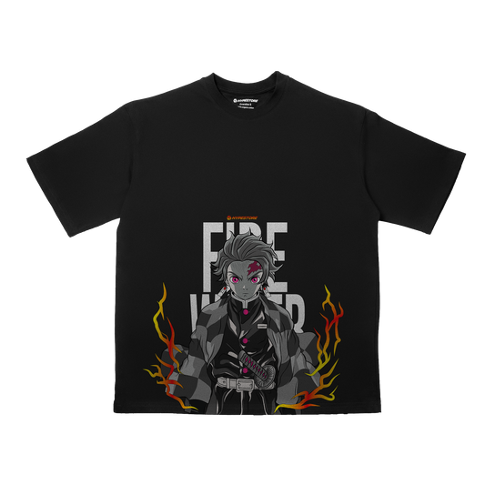 TANJIRO FIRE TRICOU OVERSIZE - DEMON SLAYER